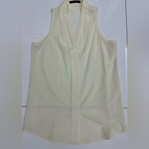 Elegant Cream Sleeveless Blouse